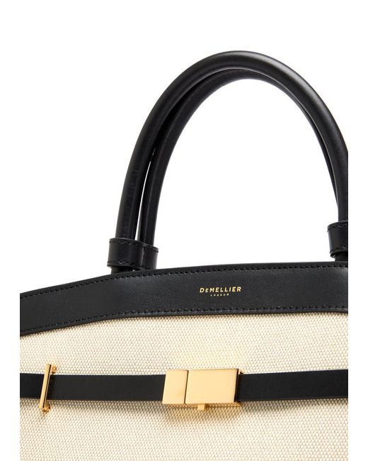 DeMellier London Natural The Hudson Leather And Canvas Top Handle Bag
