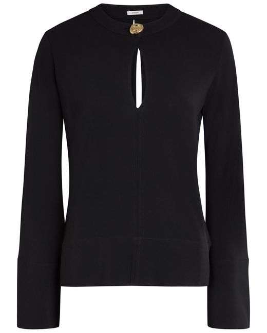Joseph Black Fabiola Keyhole Jersey Blouse