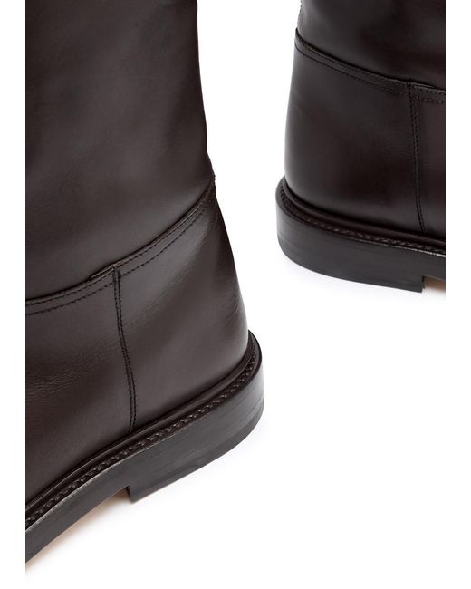 LEGRES Black Leather Knee-High Riding Boots