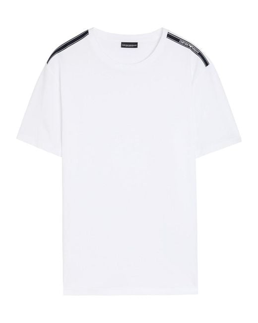 Emporio Armani White Cotton T-Shirt for men