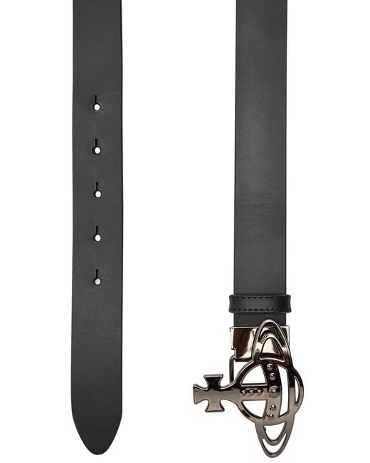 Vivienne Westwood Orb Leather Belt in Black for Men | Lyst