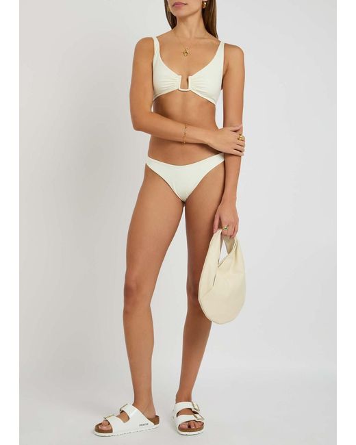 Away That Day White Lido Undici High Waist Scoop Neck Designer Dark Bikini