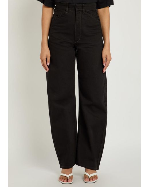 Lemaire Black Curved Barrel-Leg Jeans