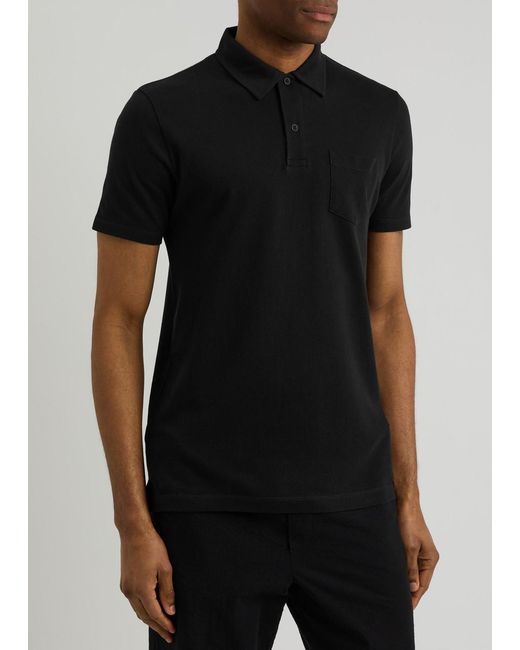 Sunspel Black Striped Cotton T-shirt for men