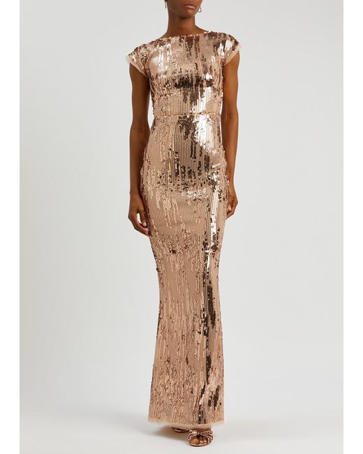 Talbot Runhof Metallic Sequin-embellished Gown