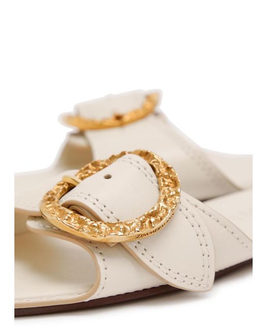 Zimmermann White Solena Leather Sliders
