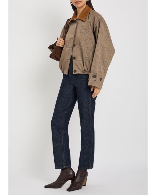 Rohe Brown Houndstooth Wool And Suede Jacket