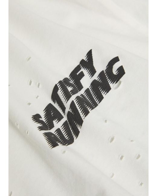 Satisfy White Mothtech Distressed Cotton T-Shirt for men