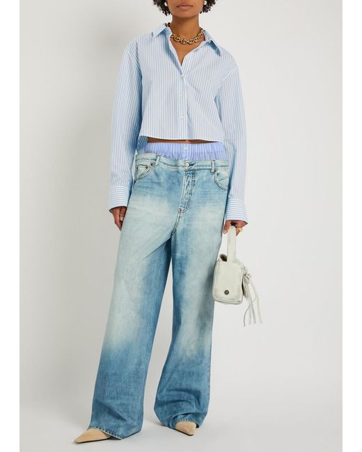 Acne Blue Striped Cotton Shirt