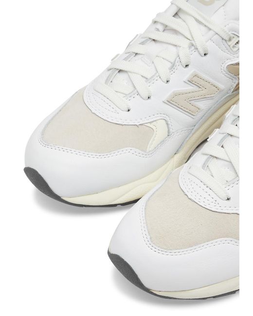 New Balance White 580 Panelled Leather Sneakers