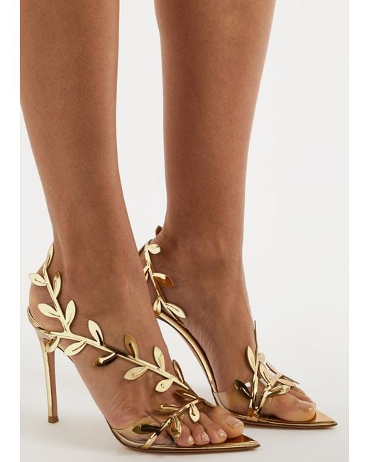 サンダル・ミュール GIANVITO ROSSI 'Flavia Galdiator' sandals Gold GIANVITO ROSSI Flavia mirrored-leather sandals | NET-A-PORTER
