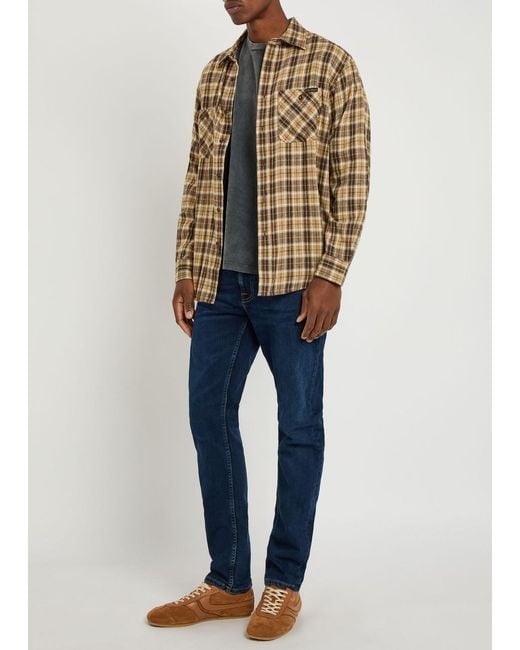 Nudie Jeans Natural Julian Checked Cotton And Linen-Blend Shirt for men