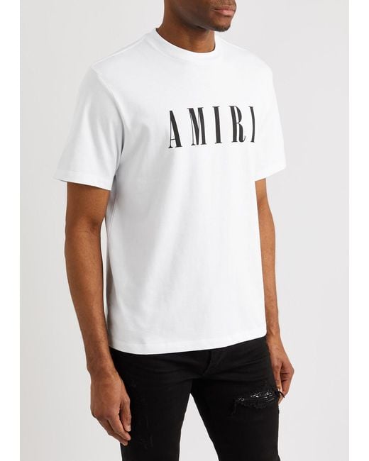 Amiri White Logo-Print Cotton T-Shirt for men
