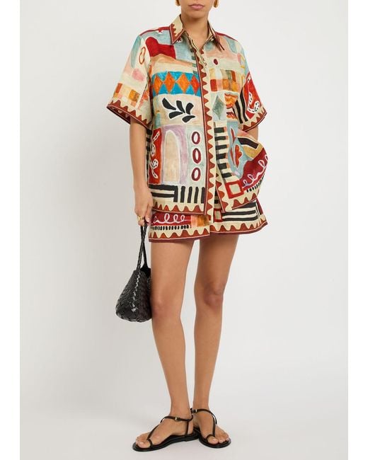 ALÉMAIS Multicolor Michelle Printed Linen Shirt
