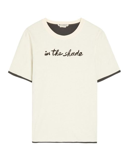 J.W. Anderson Natural The Shade Embroidered Cotton T-Shirt