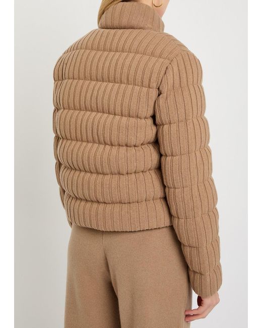 Moncler Brown Padded Wool And Cashmere-Blend Jacket