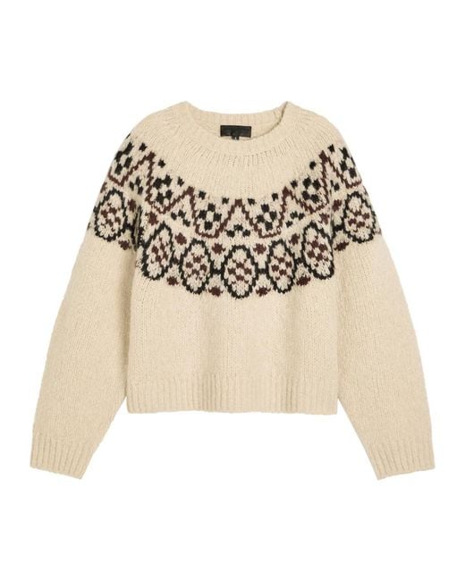 Nili Lotan Natural Chrissy Patterned Cashmere And Silk-Blend Jumper