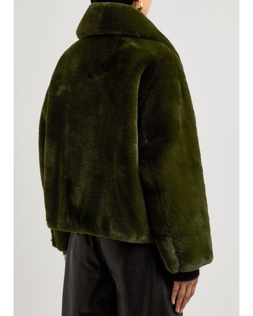 Jakke Green Faux Fur Coat Jacket