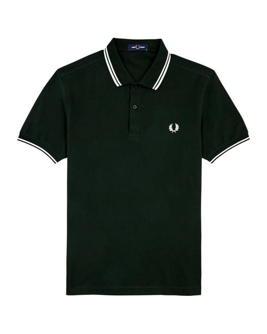 Fred Perry Black M3600 Piqué Cotton Polo Shirt for men