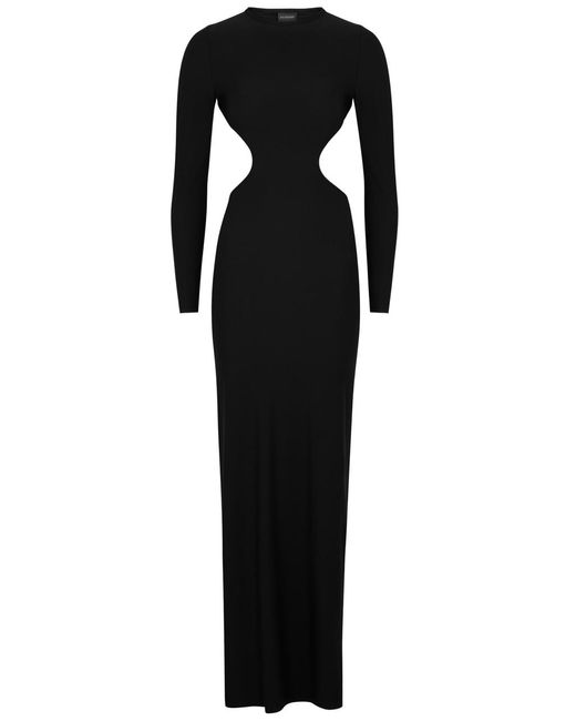 Balenciaga Black Cut-out Stretch-jersey Maxi Dress