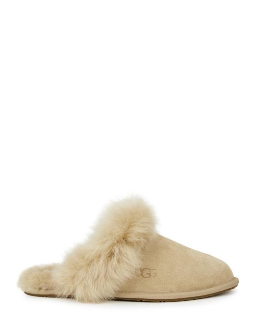 Ugg Natural Scruff Sis Suede Slippers