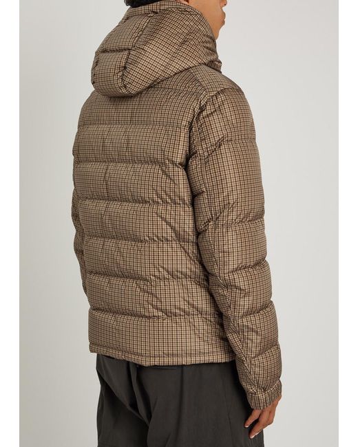 Moncler Brown Jonage Houndstooth Quilted Shell Jacket for men