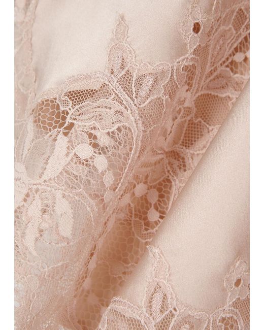 Fleur Of England Pink Signature Silk-Blend Robe