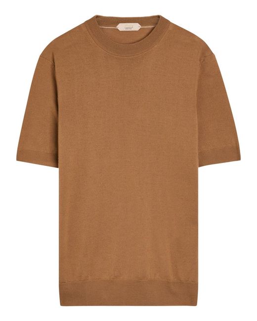 Aurélien Brown Knit Merino Wool T-Shirt for men