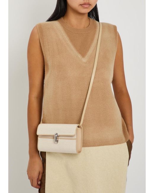 SAVETTE Natural Symmetry Canvas And Leather Mini Bag