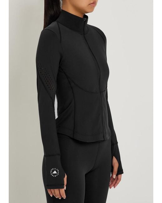 Stella McCartney Black Adidas X Training Logo Stretch-Jersey Mid-Layer Jacket