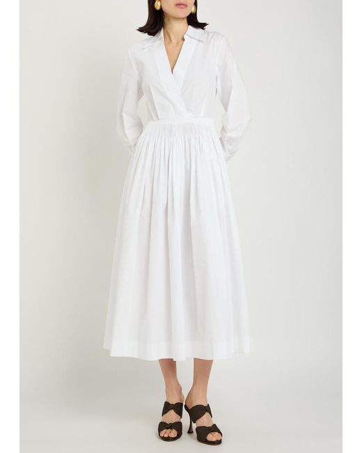 Joseph White Kathe Cotton-Poplin Midi Shirt Dress