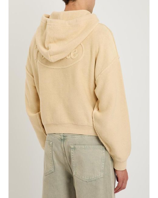 Picante Natural Senna Logo Hooded Zip-Through Cotton-Knit Jumper for men
