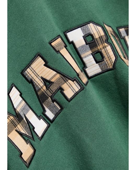 Malbon Green Fesque Preston Logo-Appliquéd Hooded Cotton Sweatshirt for men