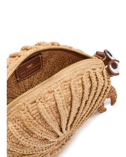 Anya Hindmarch Brown Hermit Crab Raffia And Leather Cross-Body Bag