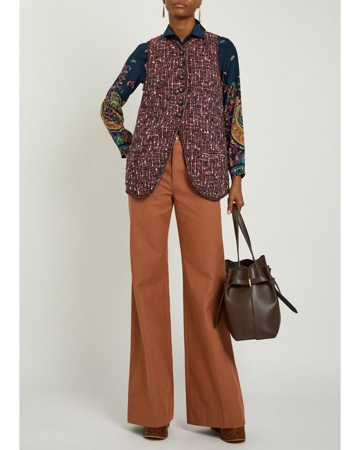 Etro Purple Patterned Bouclé Gilet