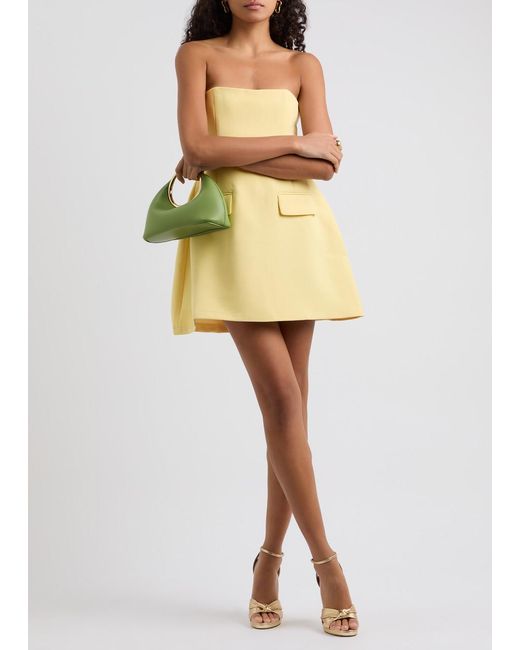 Odd Muse Yellow Strapless Crepe Mini Dress