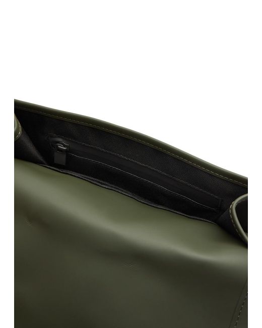 Rains Green Mini Rubberised Backpack