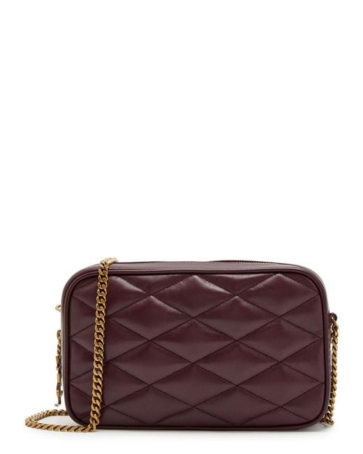 Saint Laurent Purple Small Quilted Leather Camera Bag