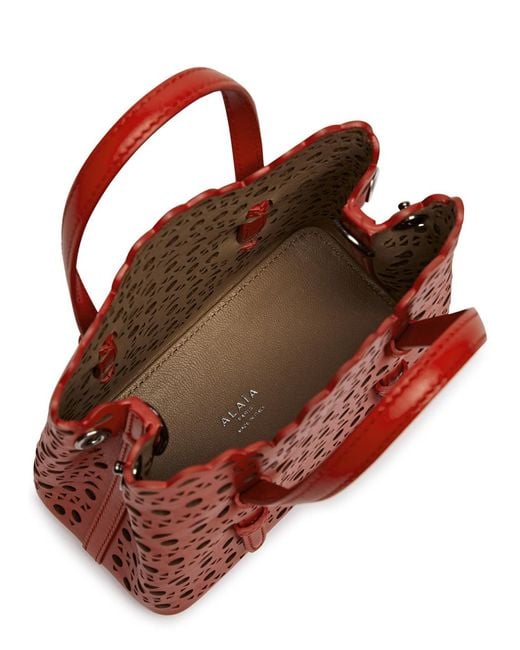 Alaïa Red Alaïa Mina 16 Leather Top Handle Bag