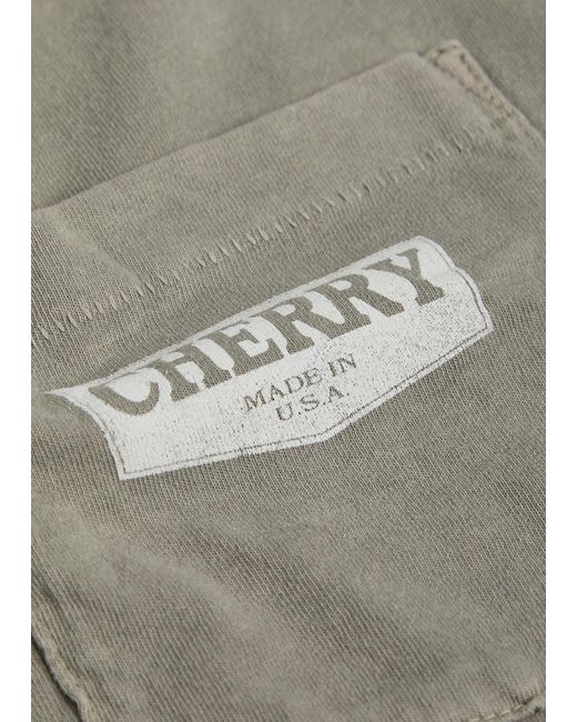 CHERRY LA Gray Chevron Boxy Paint-Splatter Cotton T-Shirt for men