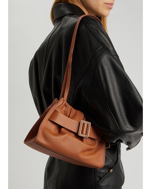 Boyy Brown Scrunchy Leather Shoulder Bag