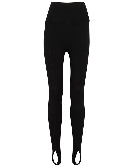 Victoria Beckham Black Vb Body Stretch-knit Stirrup leggings