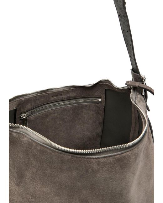 Lemaire Brown Belted Suede Hobo Bag