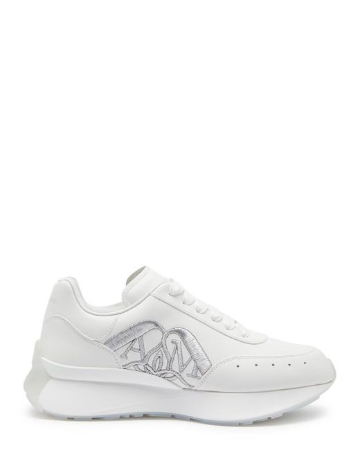 Alexander McQueen White Sprint Runner Panelled Leather Sneakers