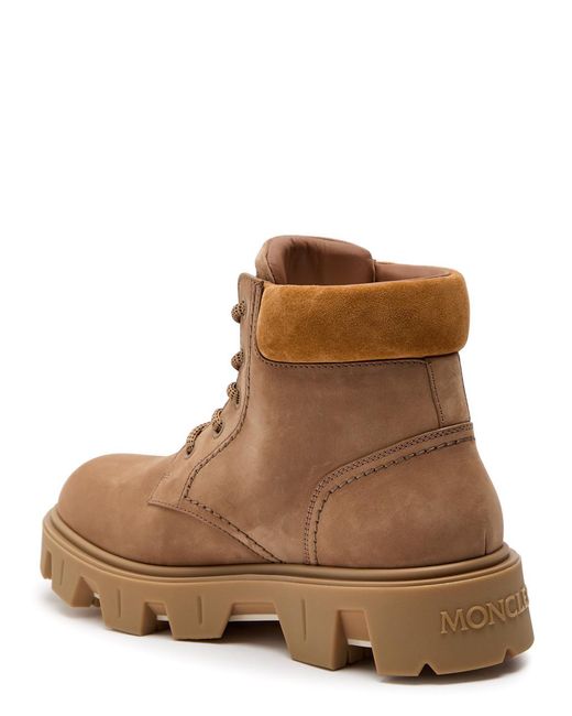 Moncler Brown Peak City Nubuck Hiking Boots for men
