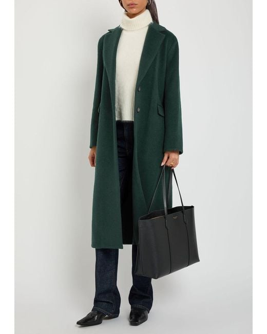 Vince Green Single-Breasted Wool-Blend Coat
