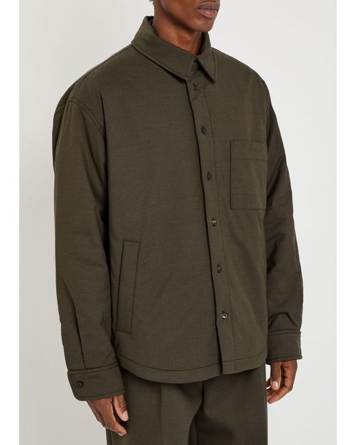 Jacquemus Green La Chemise Boulanger Quilted Stretch-Wool Jacket for men