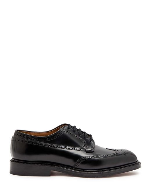 Church's Black Grafton Perforated Glossed Leather Derby Shoes for men