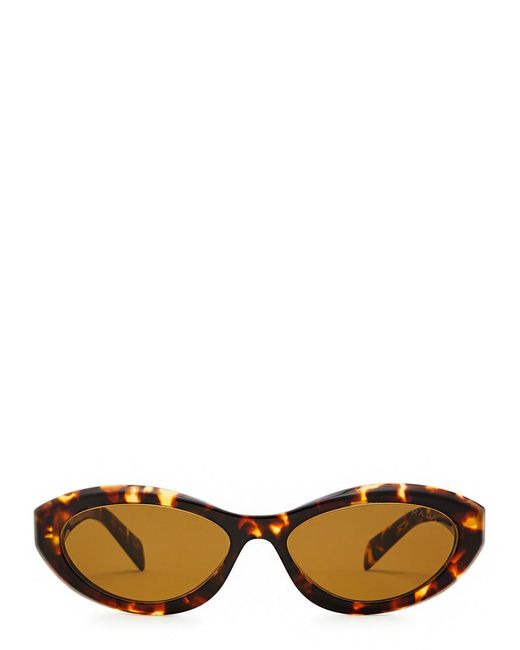 Prada Brown Oval-frame Sunglasses