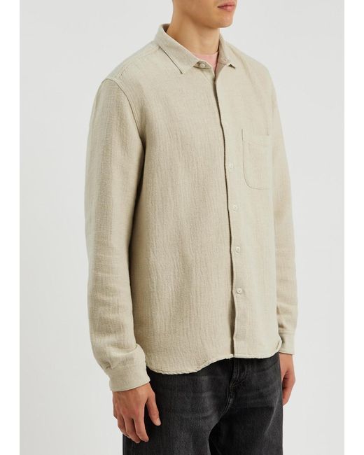 YMC Natural Curtis Bouclé Cotton-blend Shirt for men